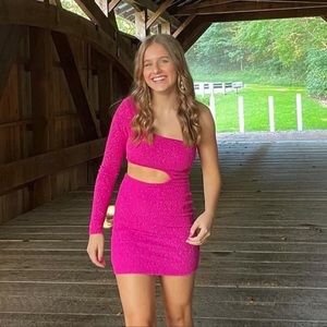 hot pink hoco dress